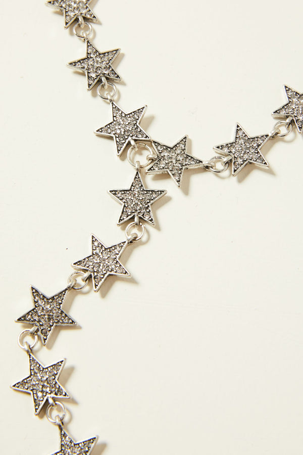 Star In The Night Drop Necklace - Silver