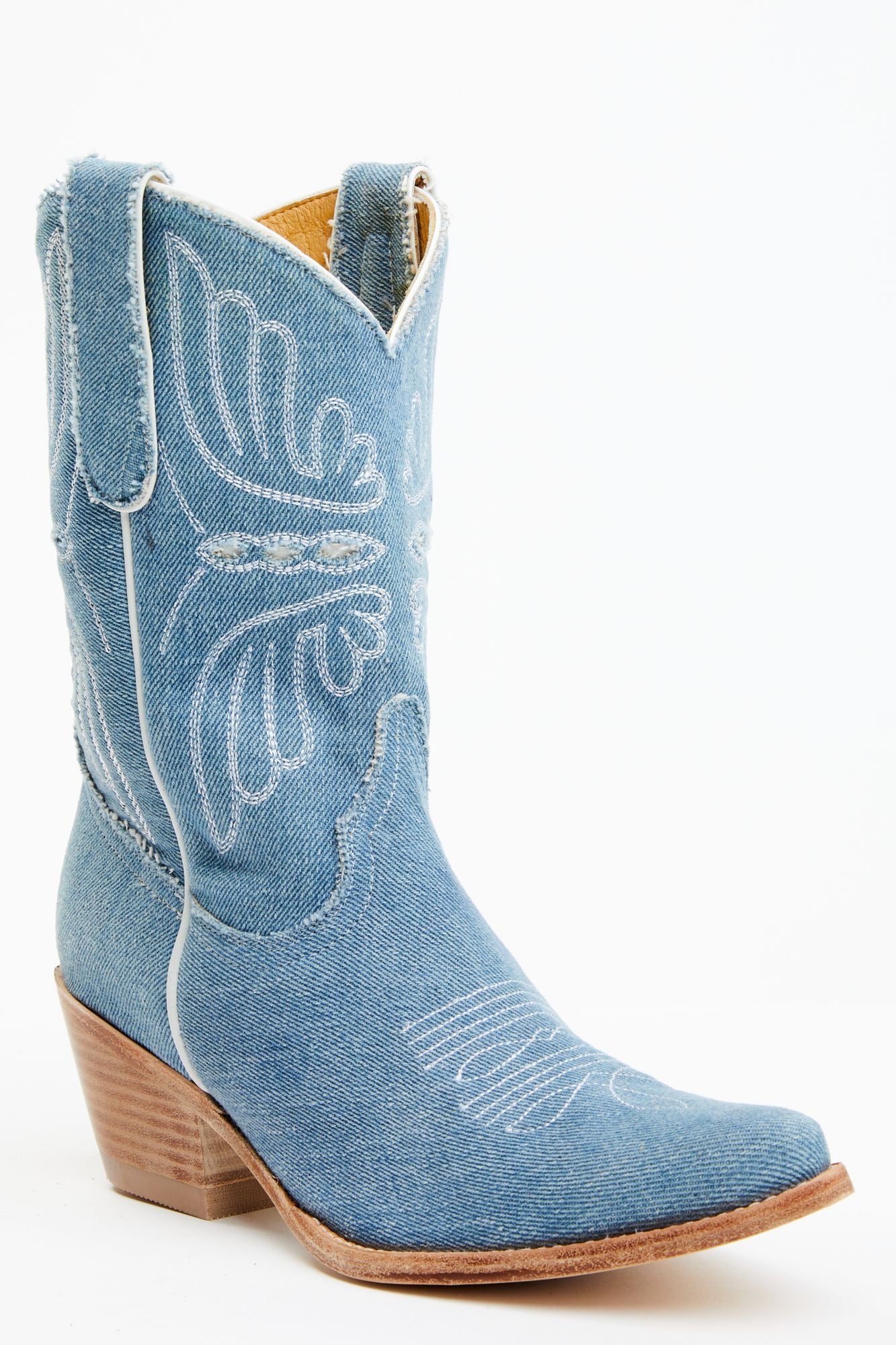 Denim western boots on sale