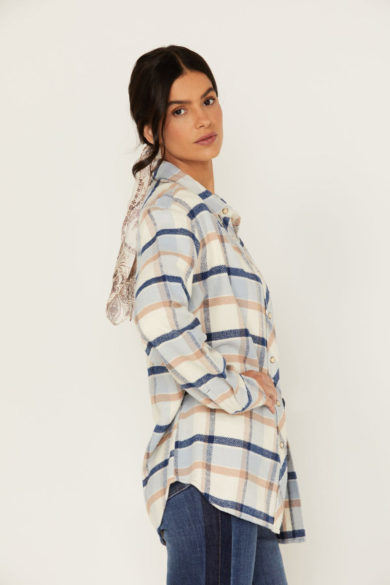 LA Hearts Button Down Oversized Flannel Shirt