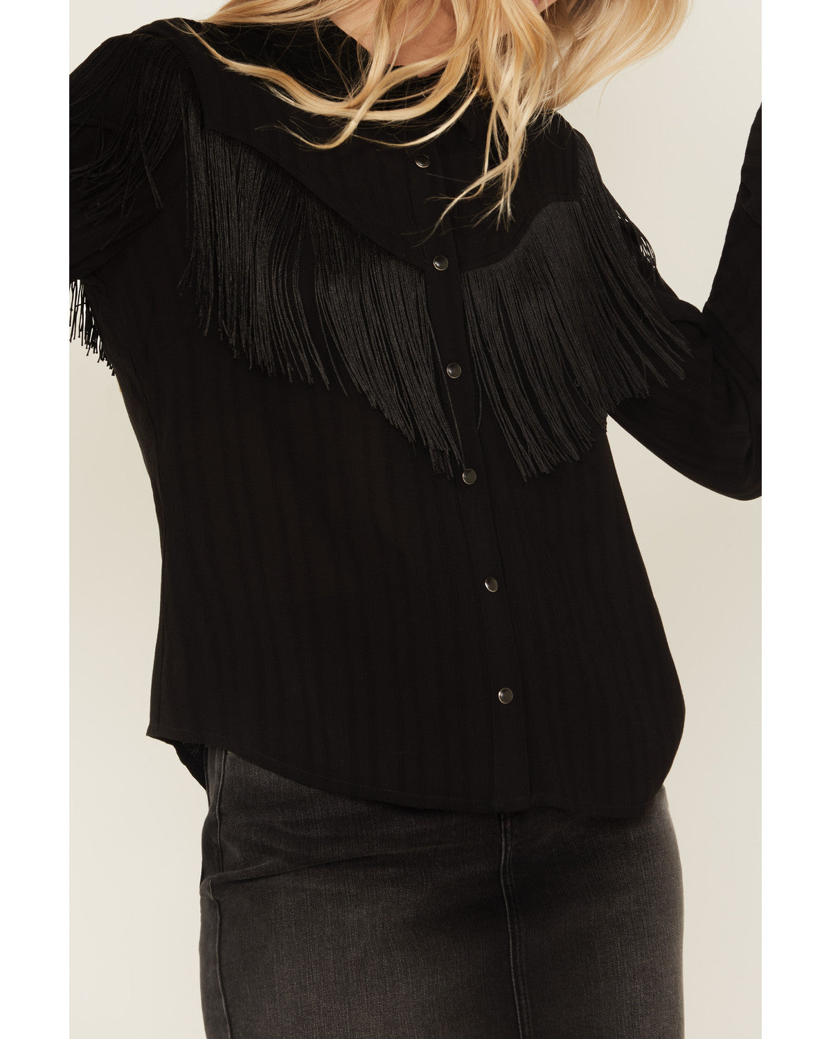 Etta Fringe Long Sleeve Snap Western Shirt