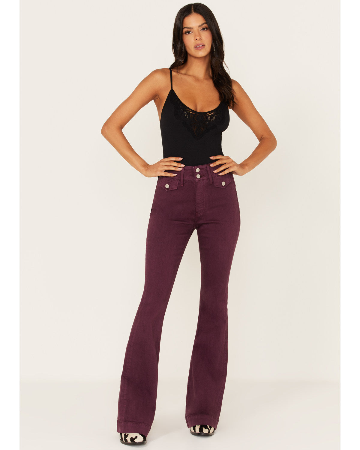 High Rise Flap Pocket Outlaw Flare Jeans