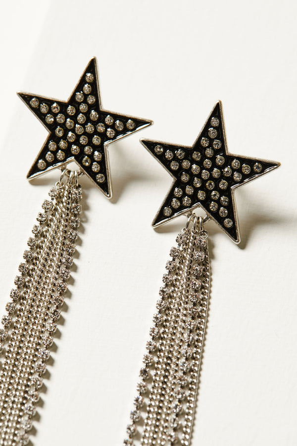 Amberly Star Earrings - Silver