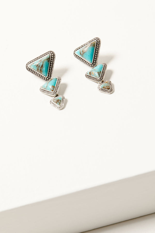 Parker Turquoise Earrings - Silver