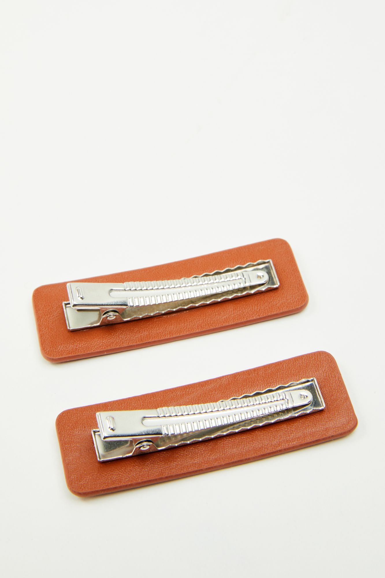 Buck Off Faux Leather Hair Clip Set - 2 Piece