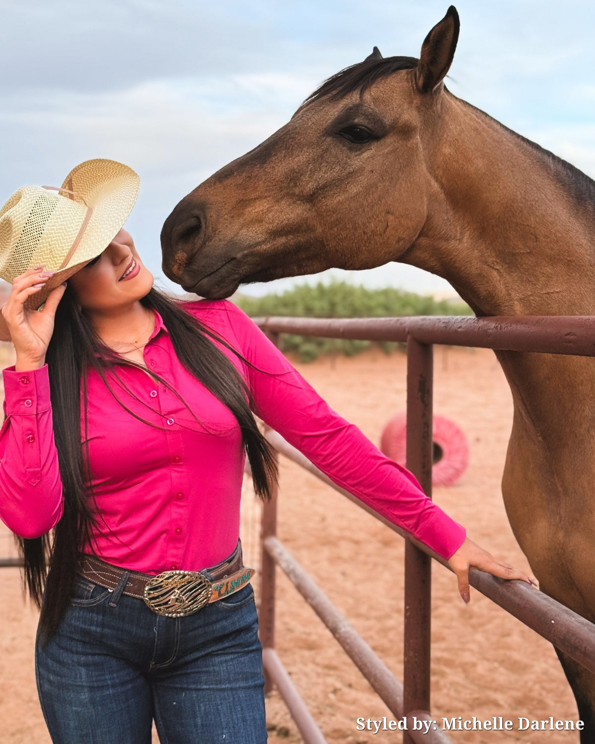 Solid Long Sleeve Pullover Western Riding Shirt