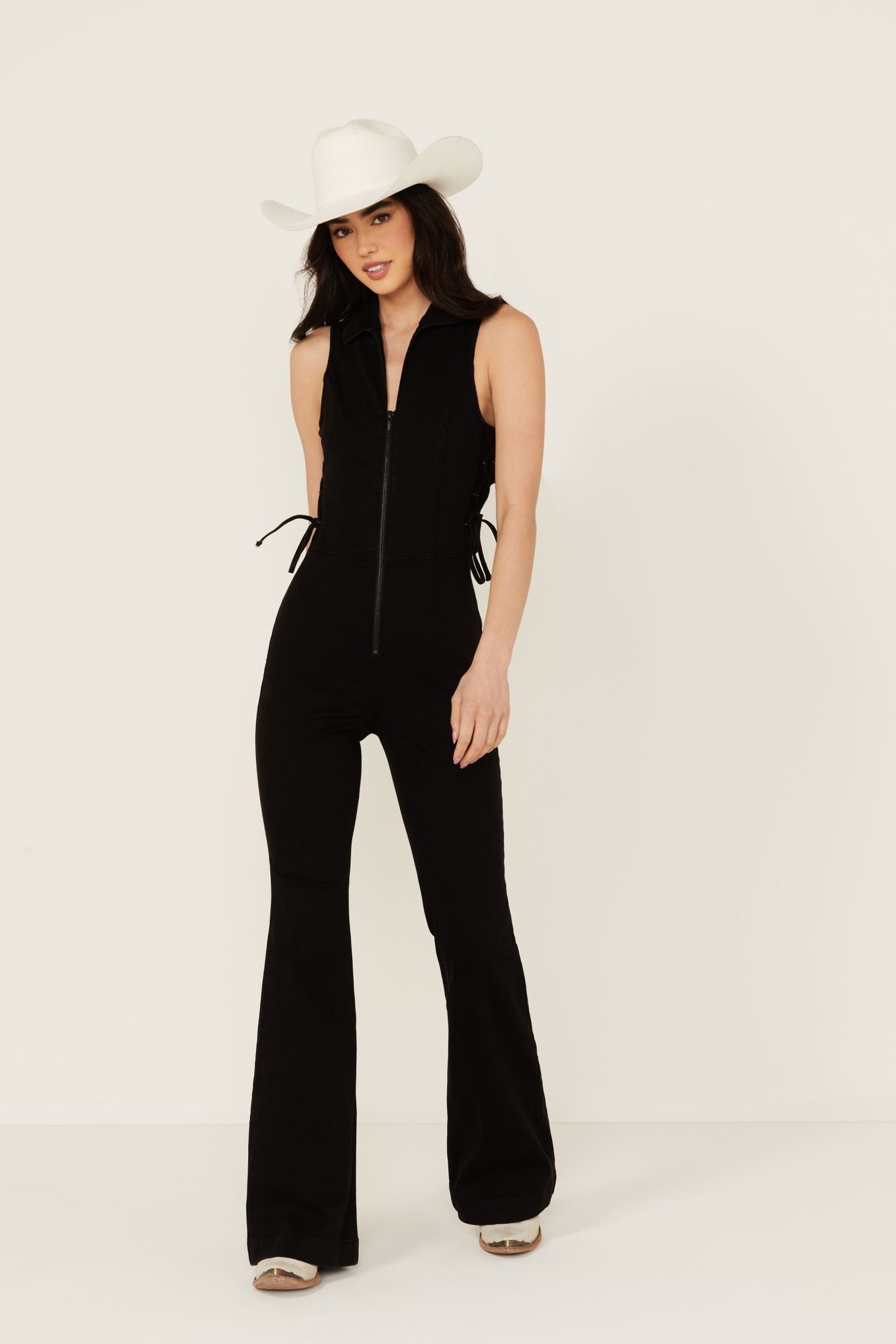 Lace flare jumpsuit online