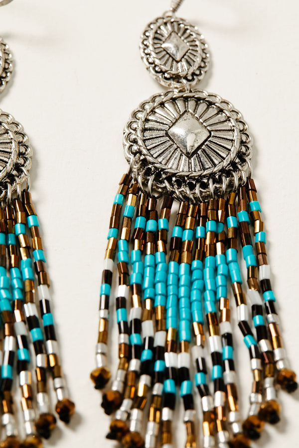 Caballero Turquoise Earrings - Silver