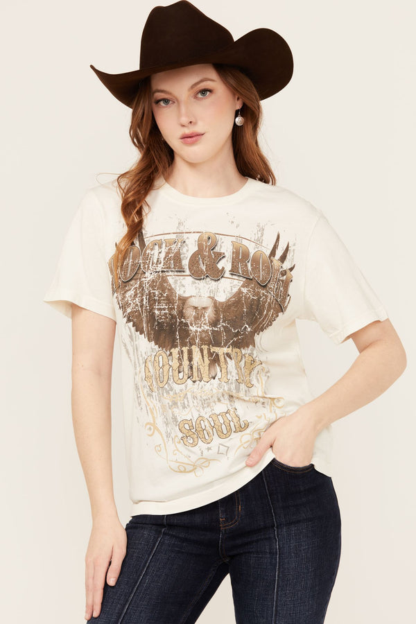 Rock & Roll Country Soul Short Sleeve Graphic Tee - Ivory