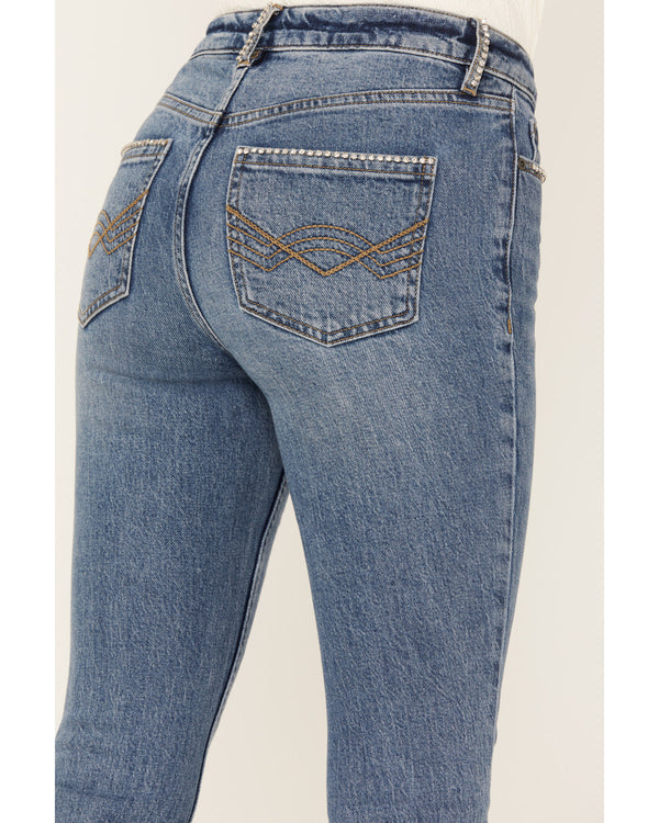 Foxwood High Risin' Rhinestone Flare Jeans