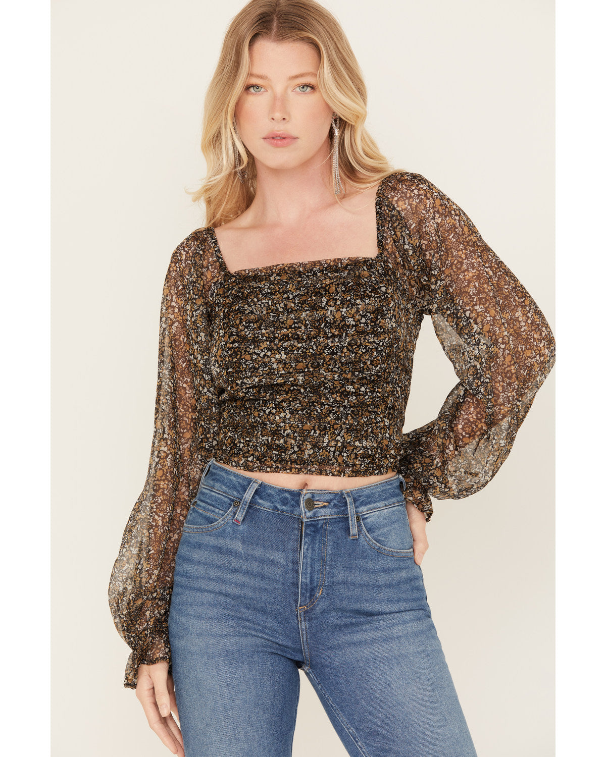 Susie Ditsy Floral Print Long Sleeve Top