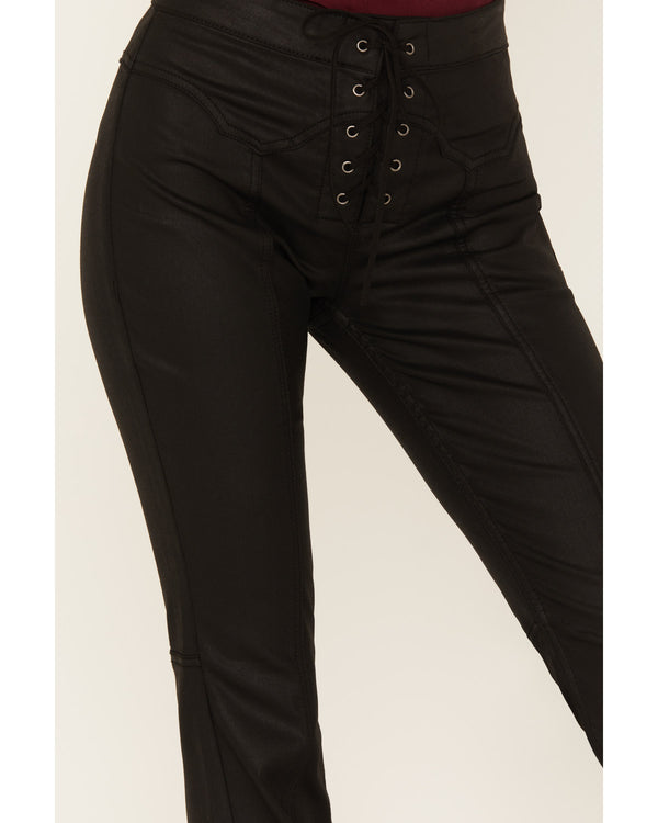 Coated Gypsy High Rise Bootcut Jeans