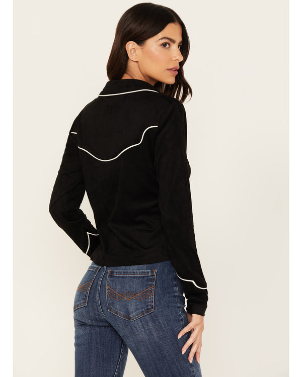 Douglas Embroidered Western Knit Top