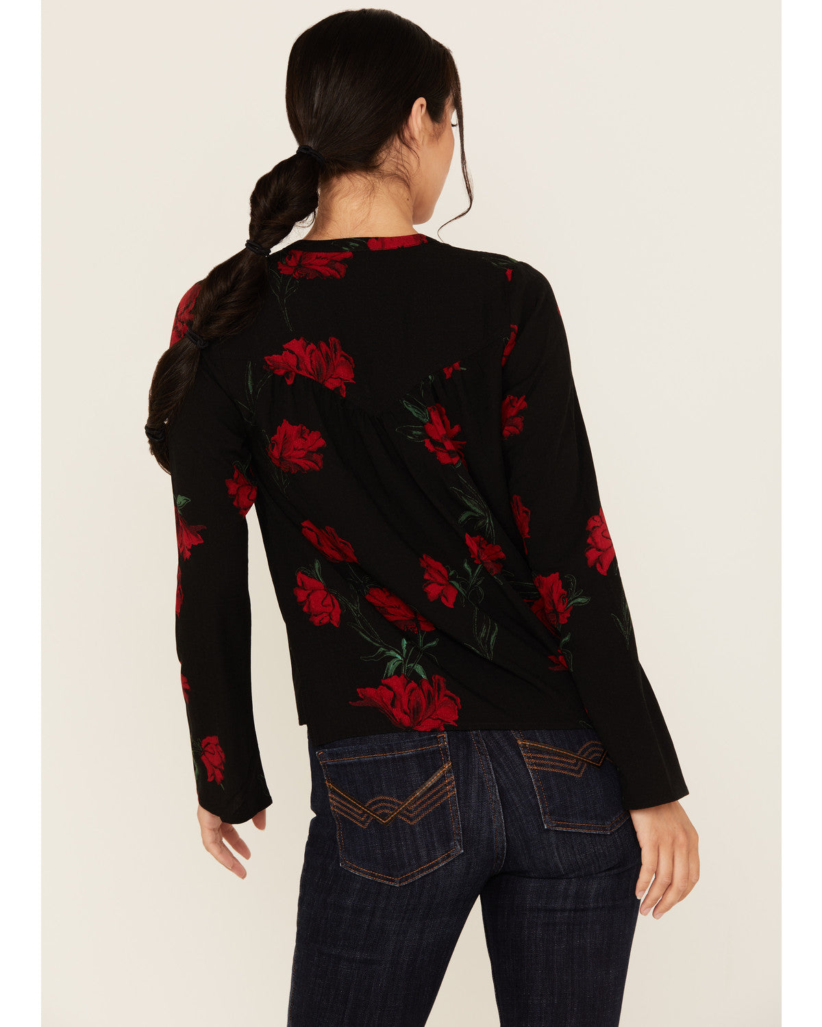 Libbel Rose Print Long Sleeve Top