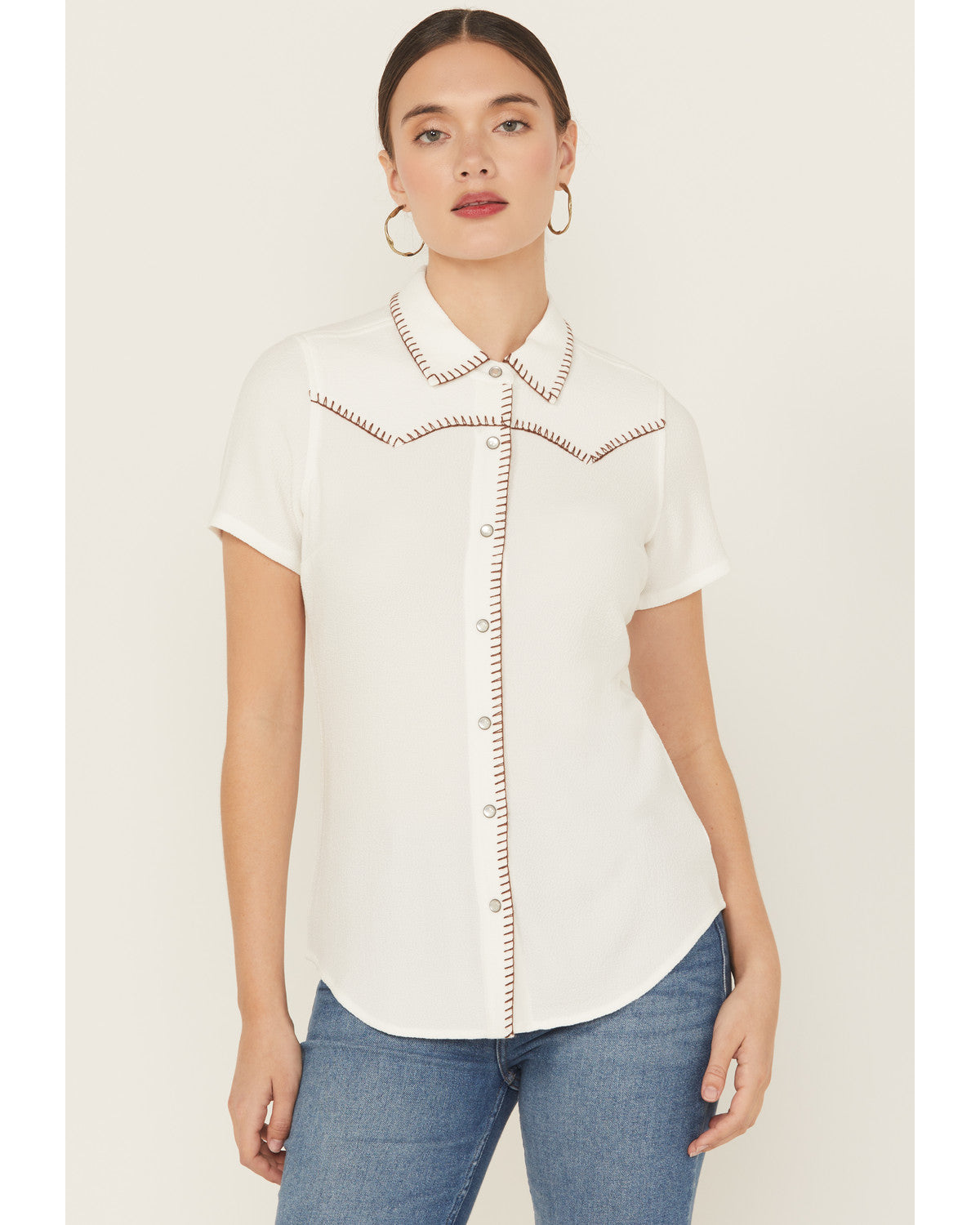 Featherlight Short Sleeve Snap Stretch Western Shirt