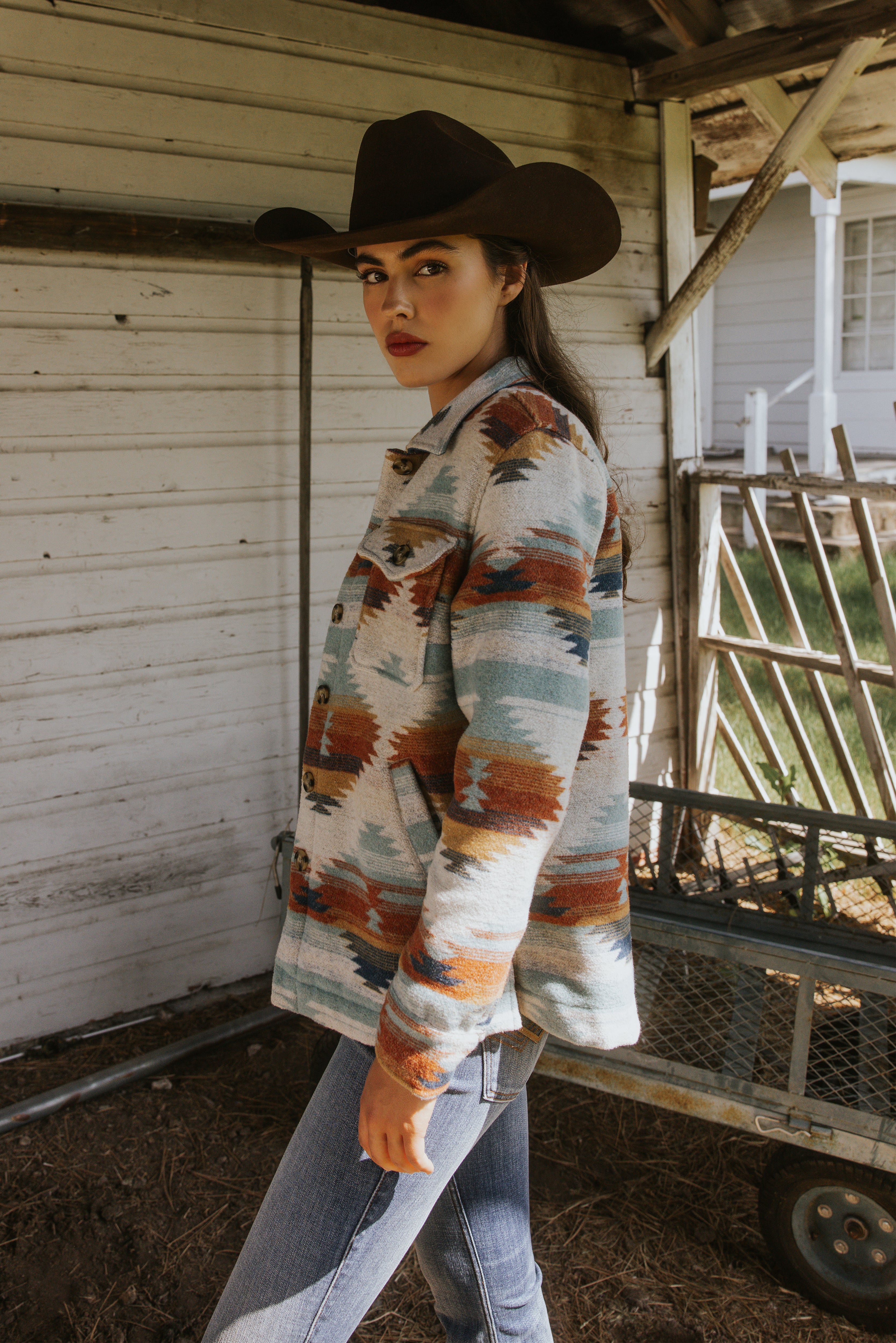 Dusk Southwestern Print Shacket