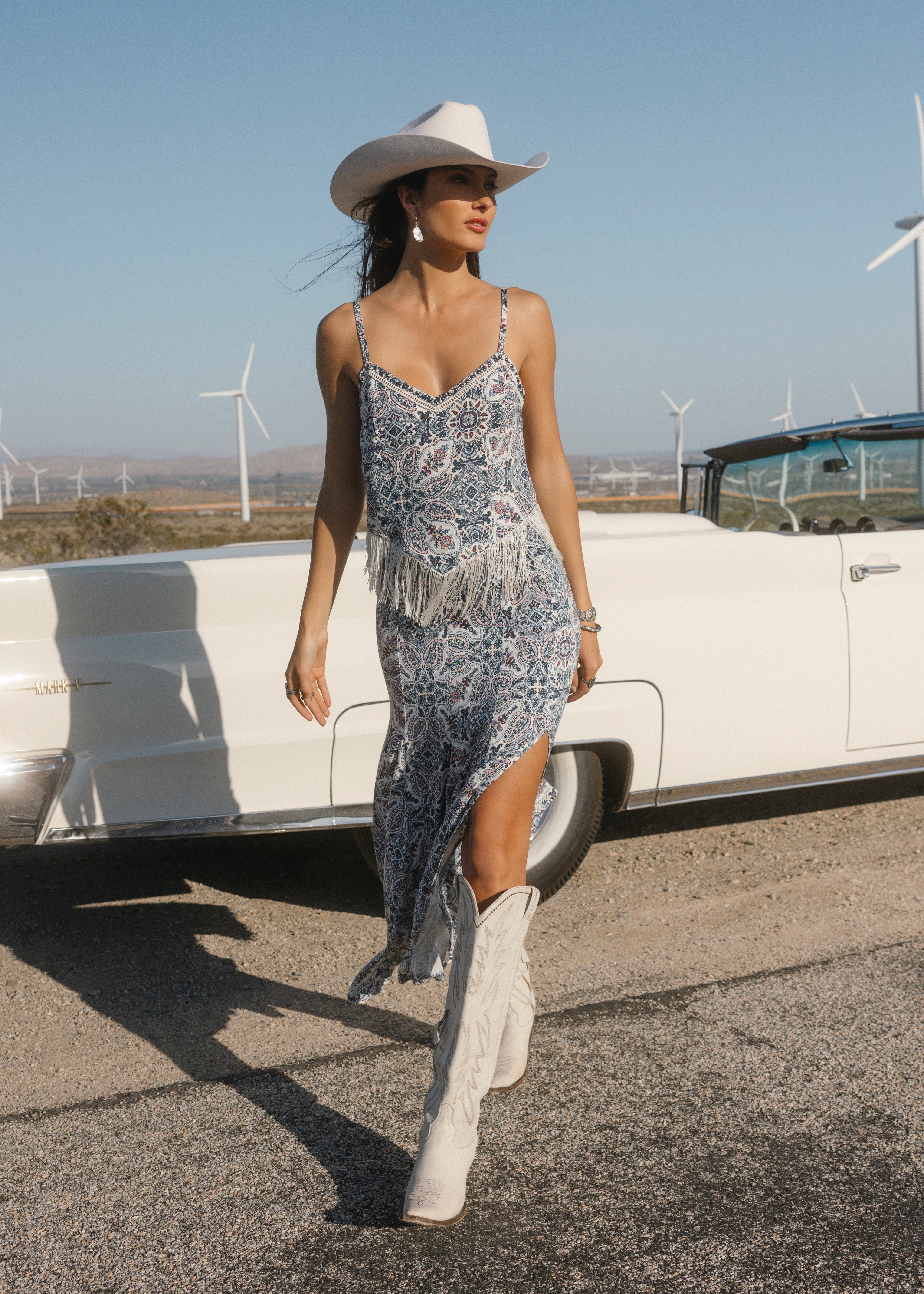 Garrison Printed Studded Fringe Tank