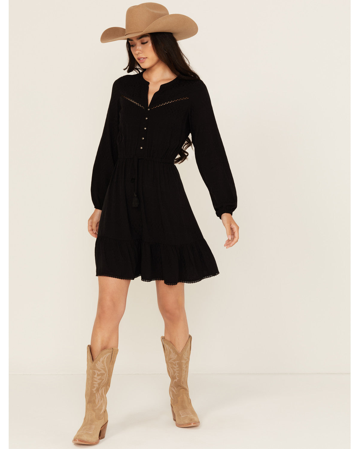 Fitzpatrick Solid Long Sleeve Mini Dress