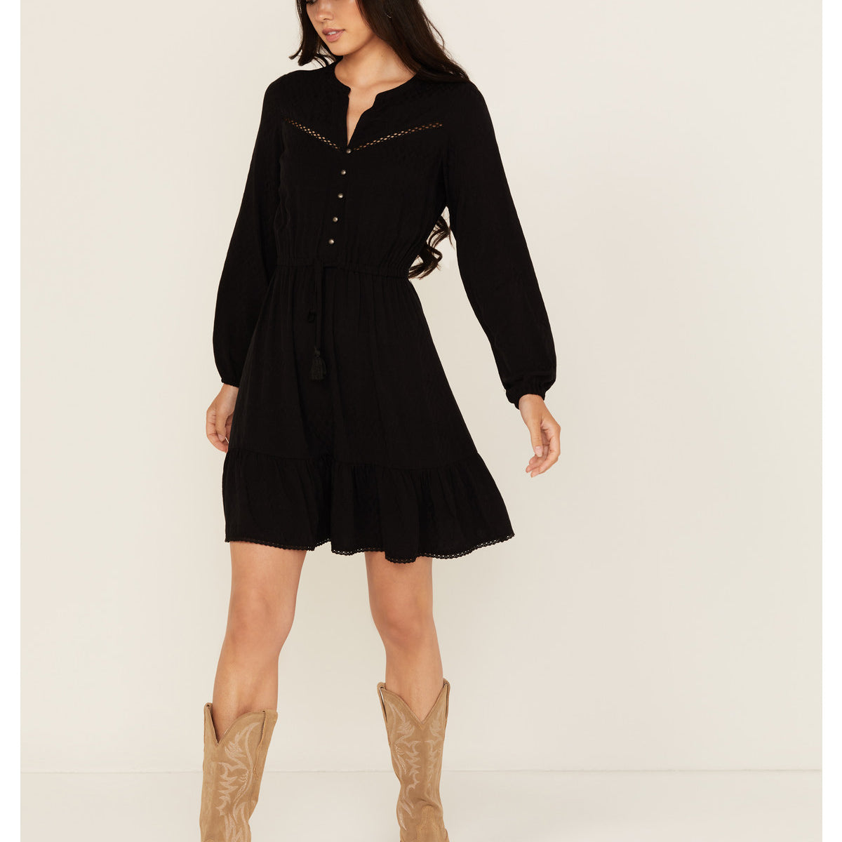 Idyllwind Women's Fitzpatrick Solid Long Sleeve Mini Dress Idyllwind Women's Fitzpatrick Solid Long Sleeve Mini Dress