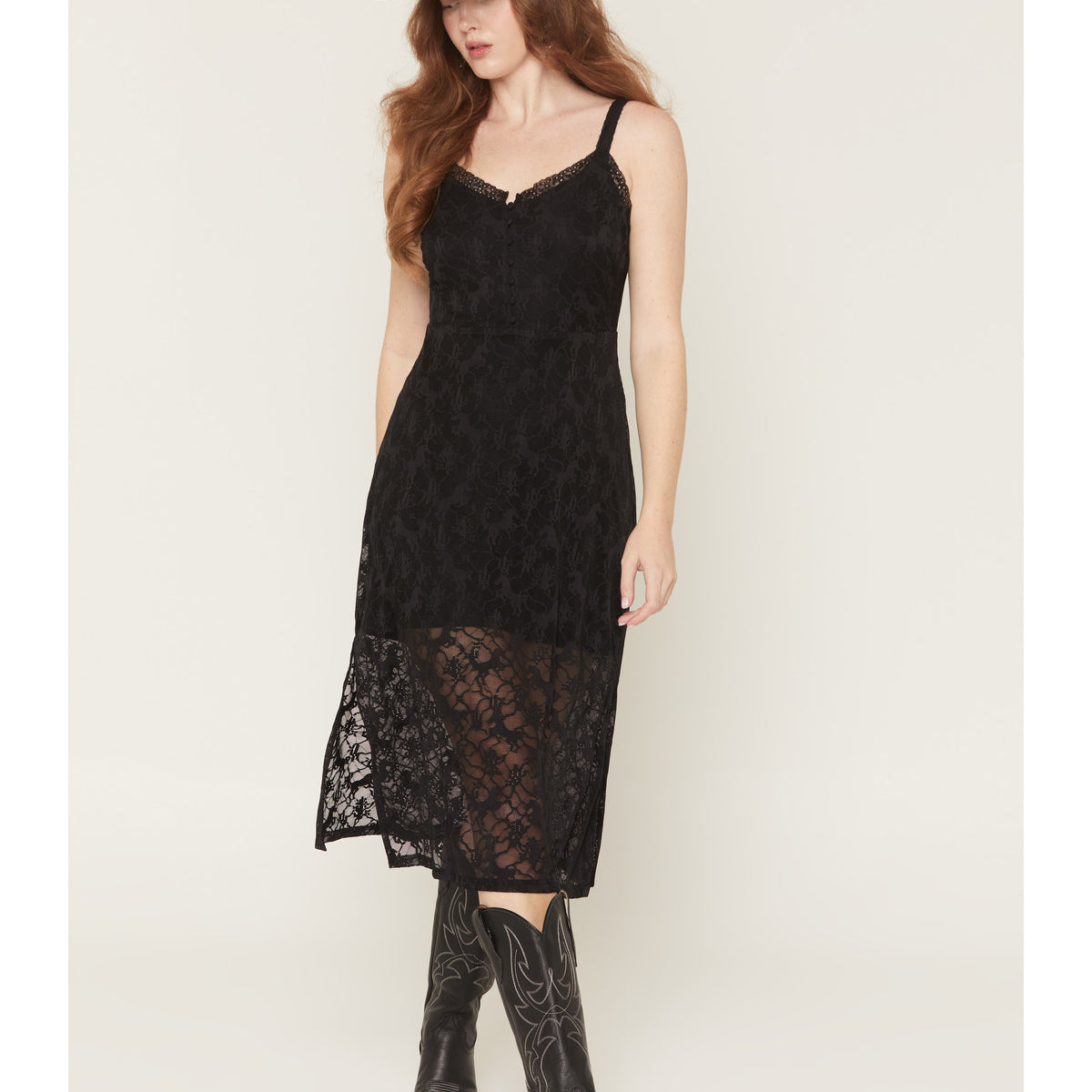 print lace sleeveless midi dress chelsea28 Chelsea28