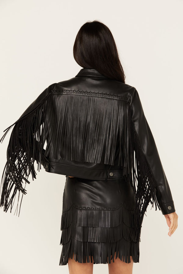 Stella Faux Leather Jacket - Black