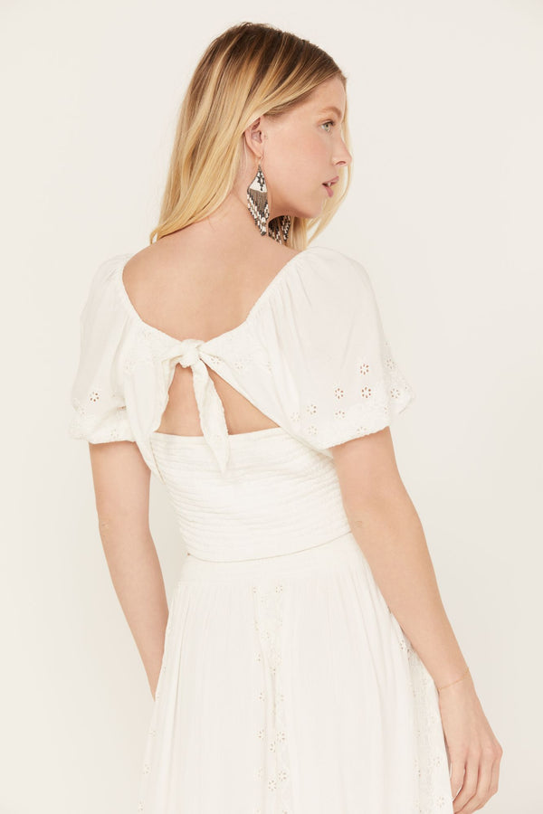 Peony Cropped Top - Ivory