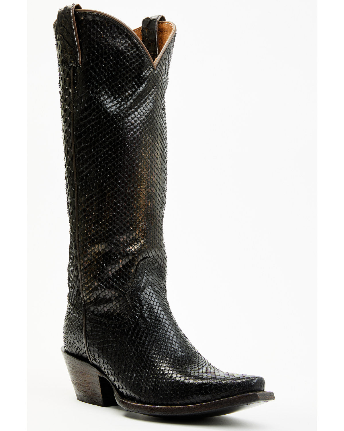 Slay Exotic Python Tall Western Boots - Snip Toe