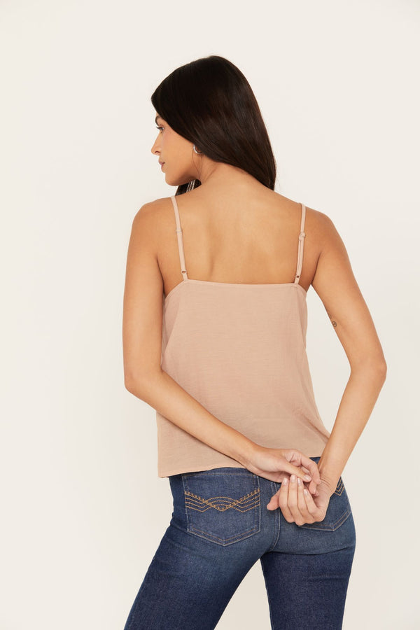 Laurel Embroidered Tank - Nude