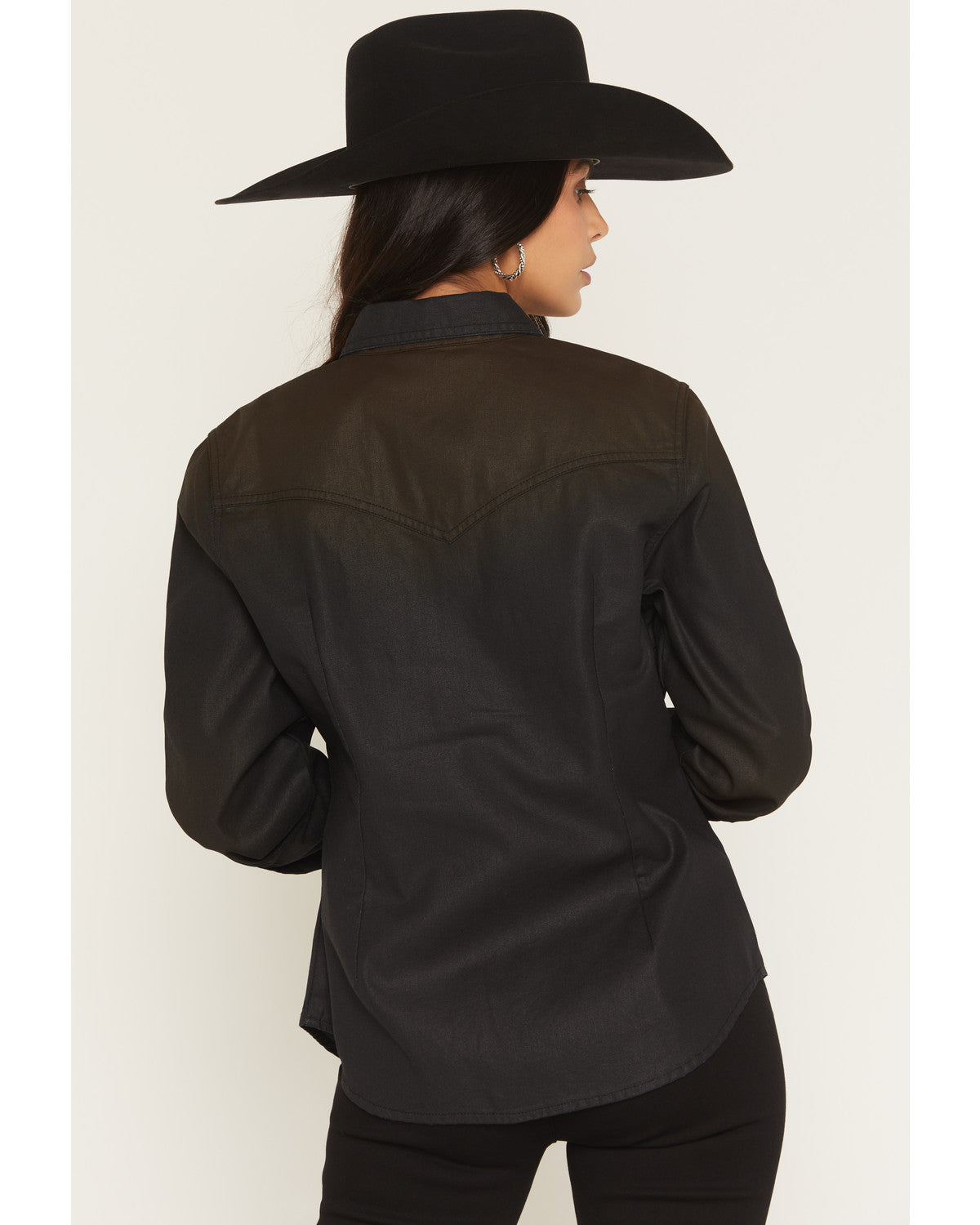 Midnight Cowboy Coated Long Sleeve Snap Western Shirt