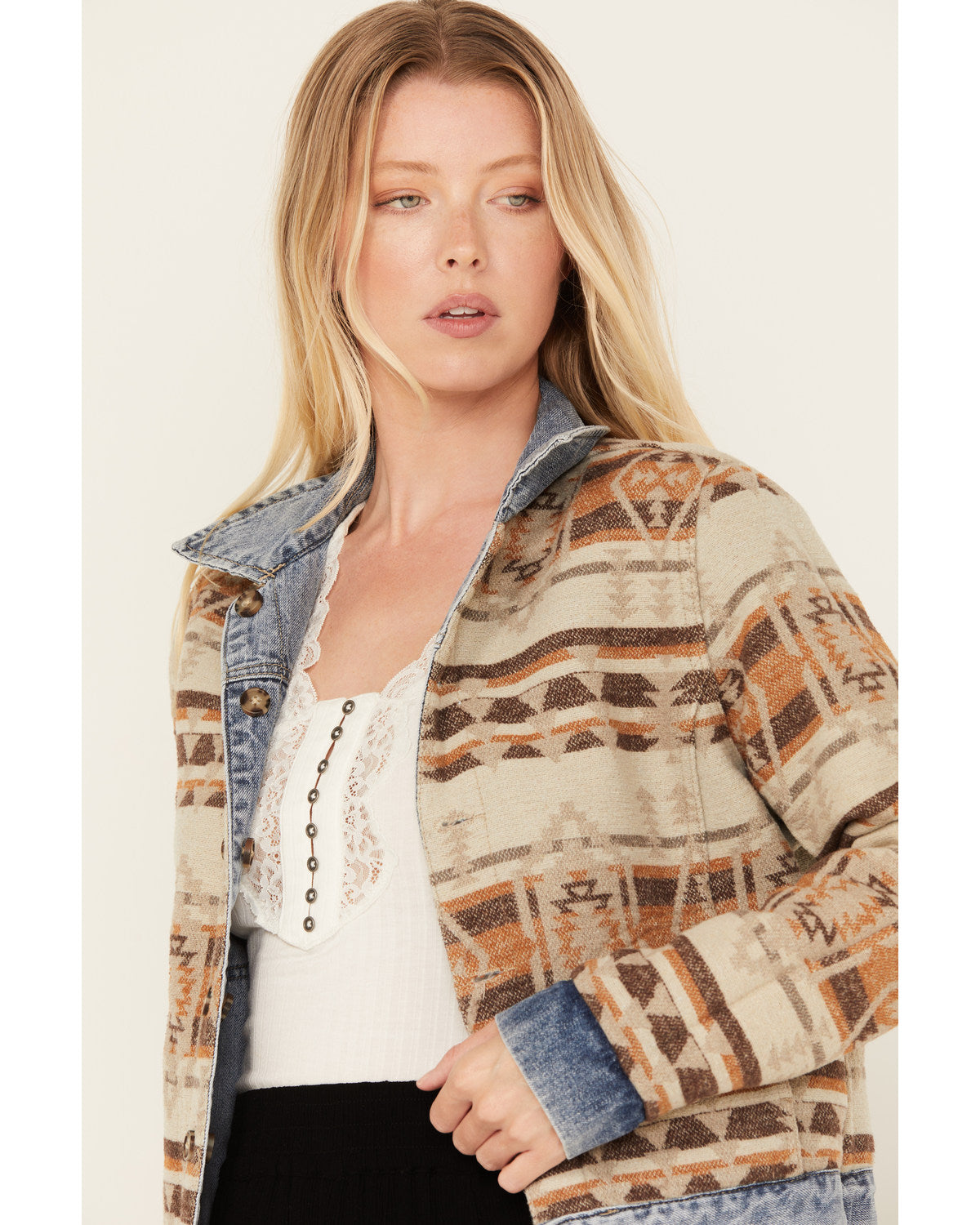 Barton Reversible Denim Blanket Jacket