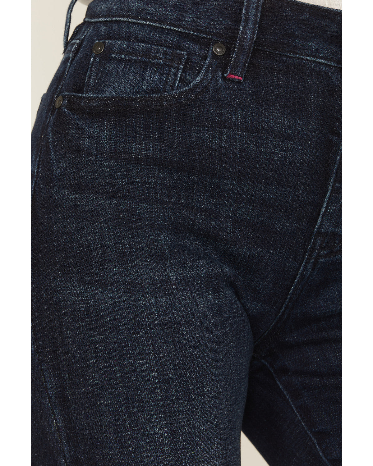 Allessio Dark Wash High Rise Fringe Bootcut Super Stretch Denim Jeans