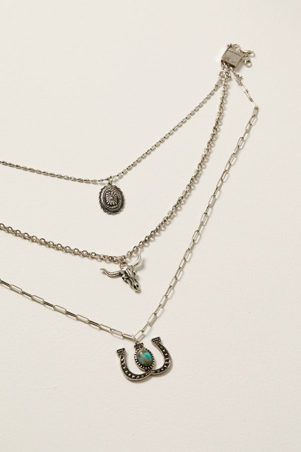 Dakota Layered Necklace - Silver