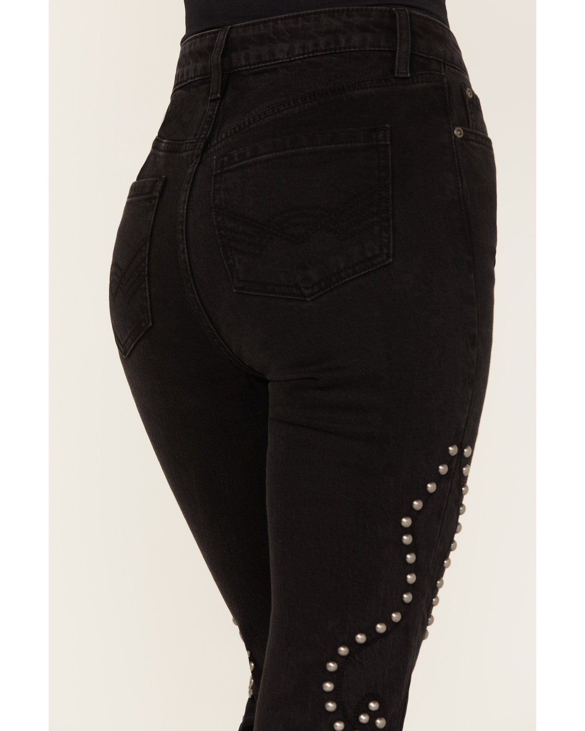 Alameda High Risin Studded Stretch Flare Jeans