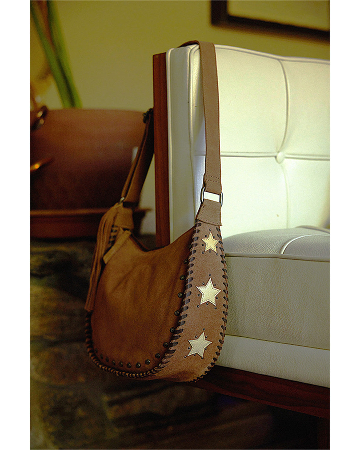 Sabre Star Suede Shoulder Bag