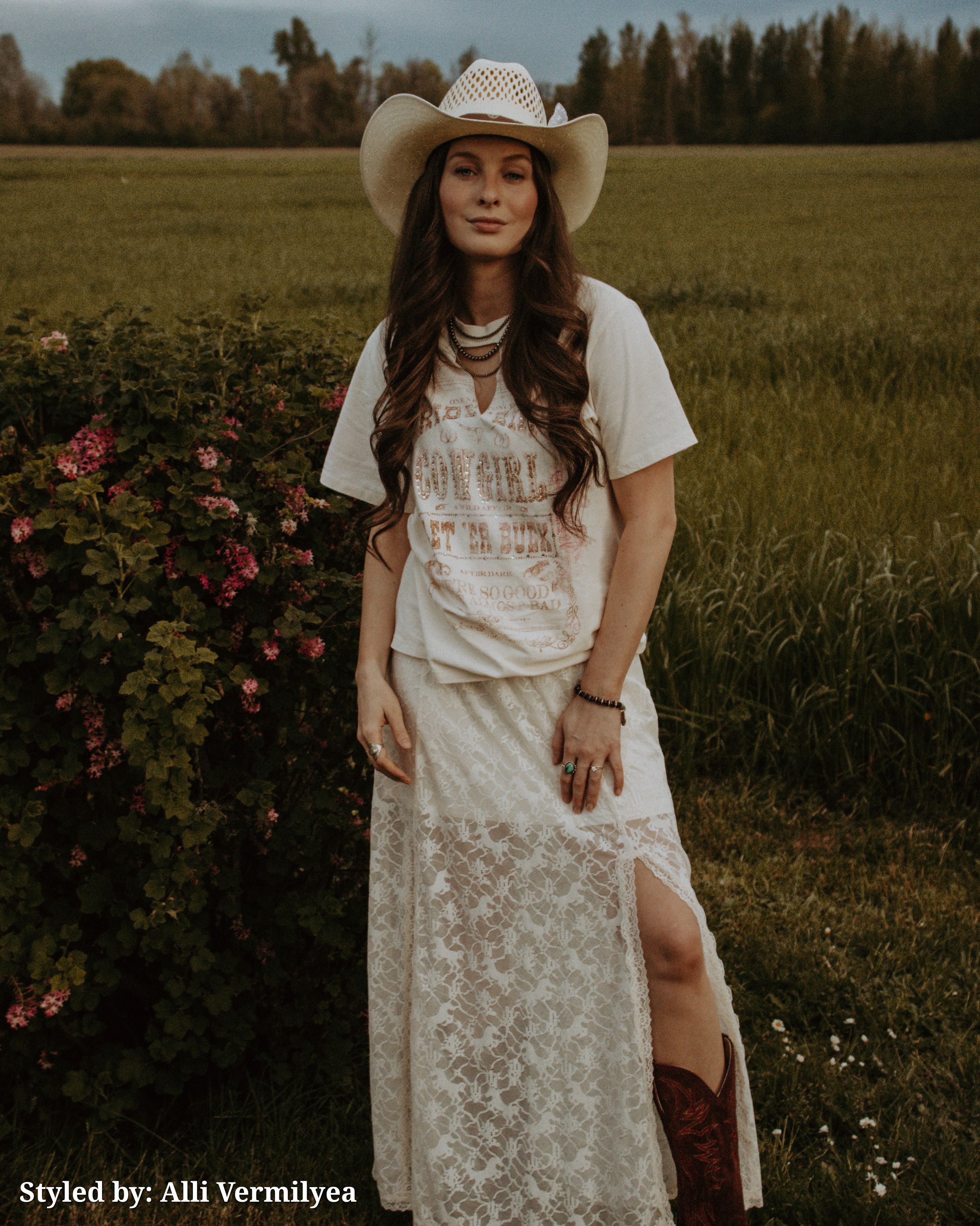 Palomino Horse Lace Midi Skirt