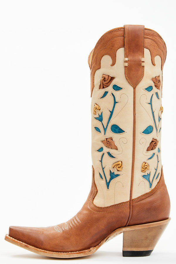 Rosey Tan Western Boots - Snip Toe - Tan