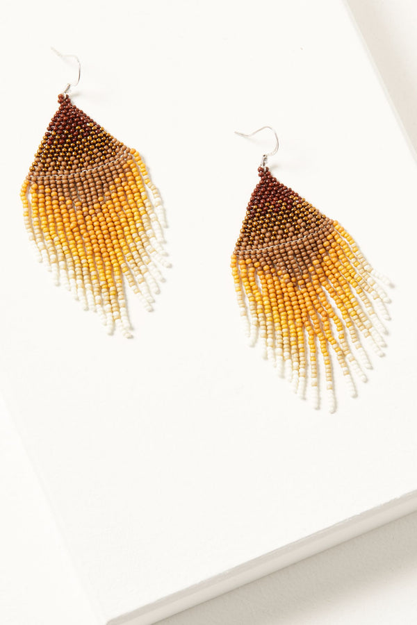 Copperlily Seed Bead Earrings - Brown