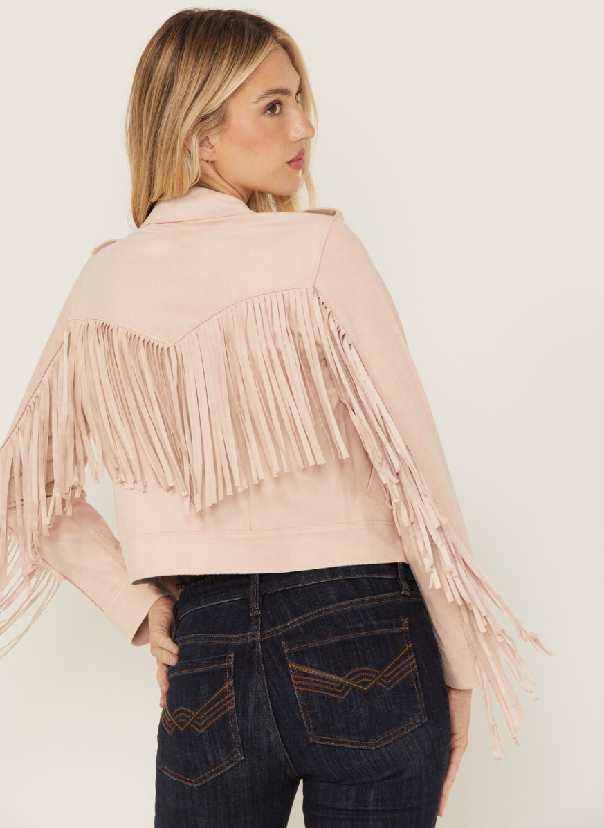 Odessa Faux Suede Fringe Moto Jacket