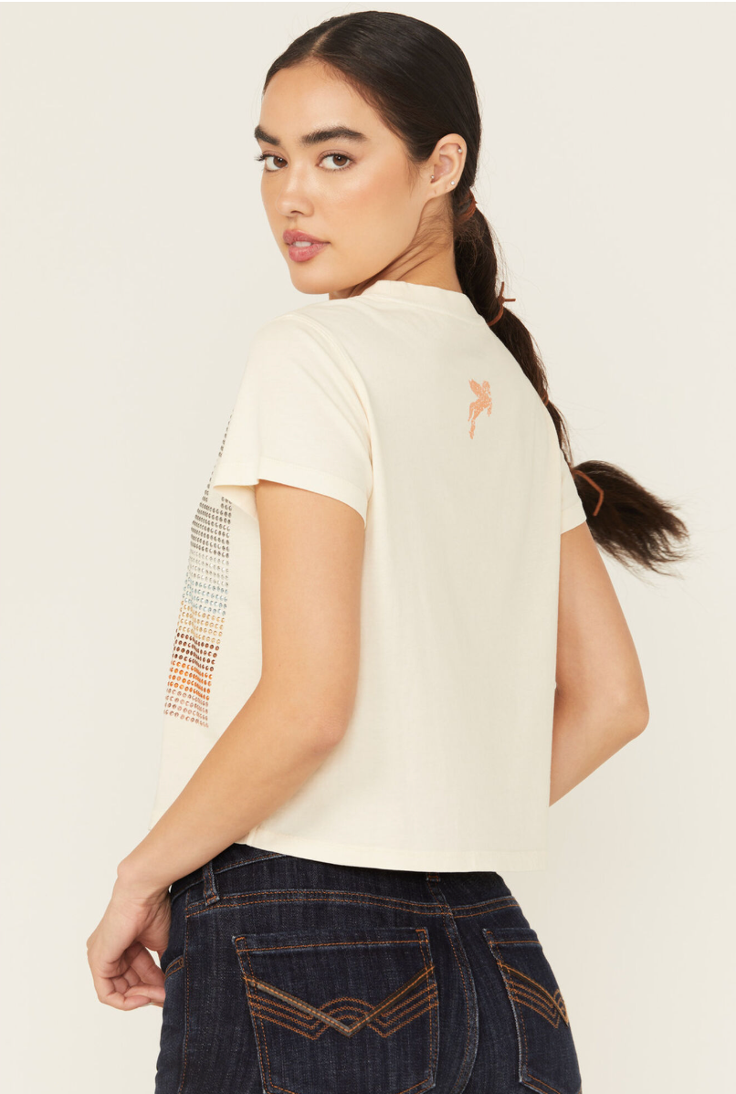 Y'all Embellished Short Sleeve Cropped Graphic Tee