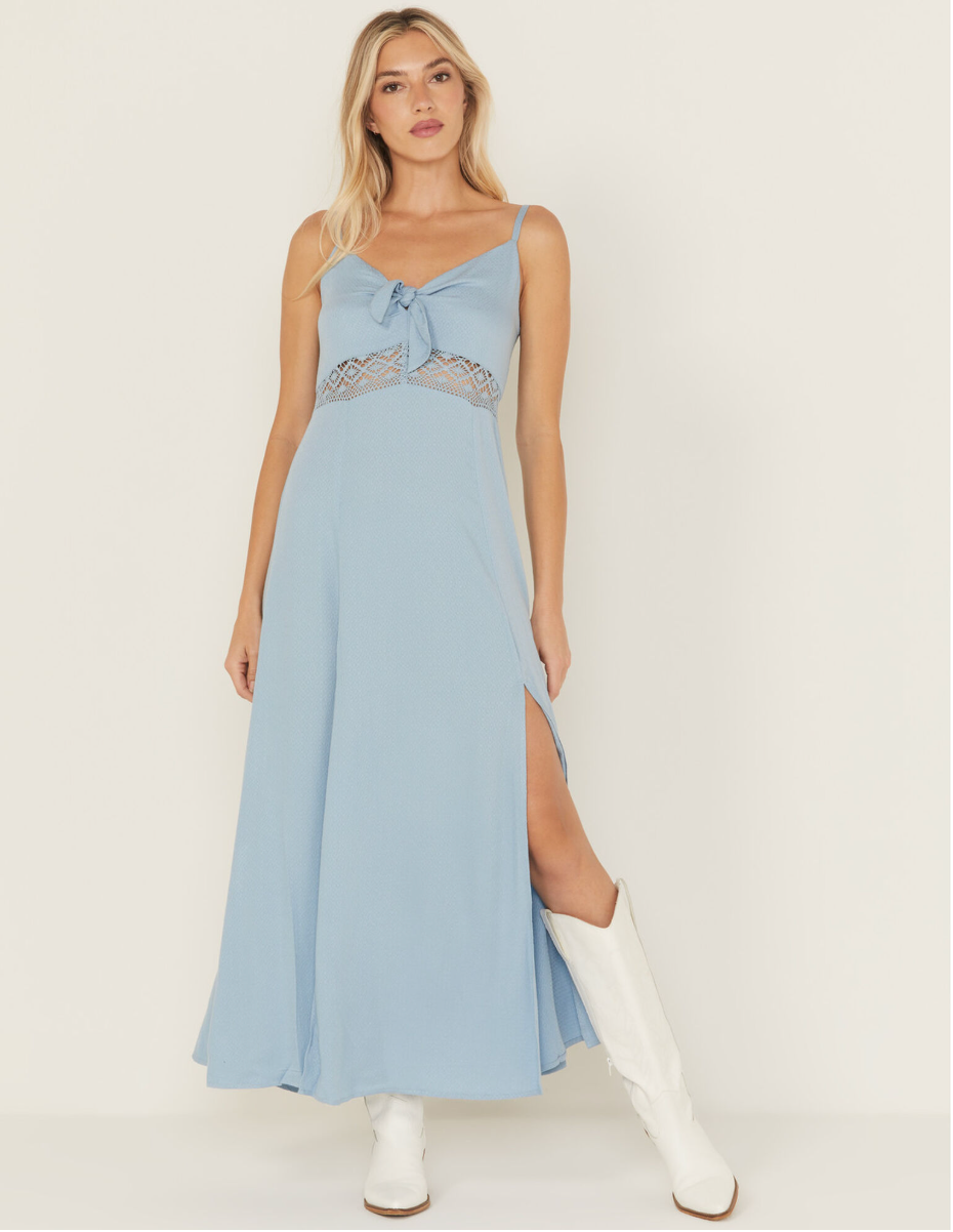 Wisteria Tie Front Sleeveless Maxi Dress