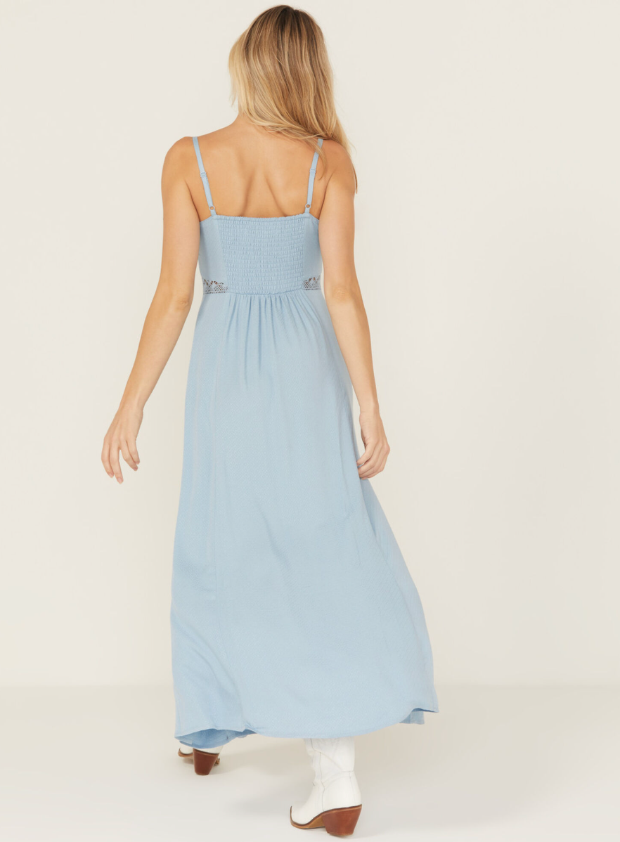 Wisteria Tie Front Sleeveless Maxi Dress