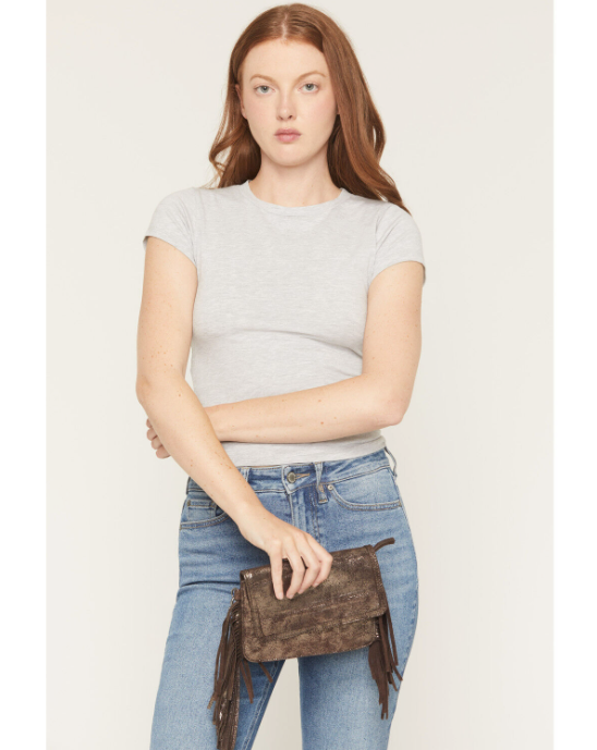 Briley Oversized Metallic Fringe Clutch