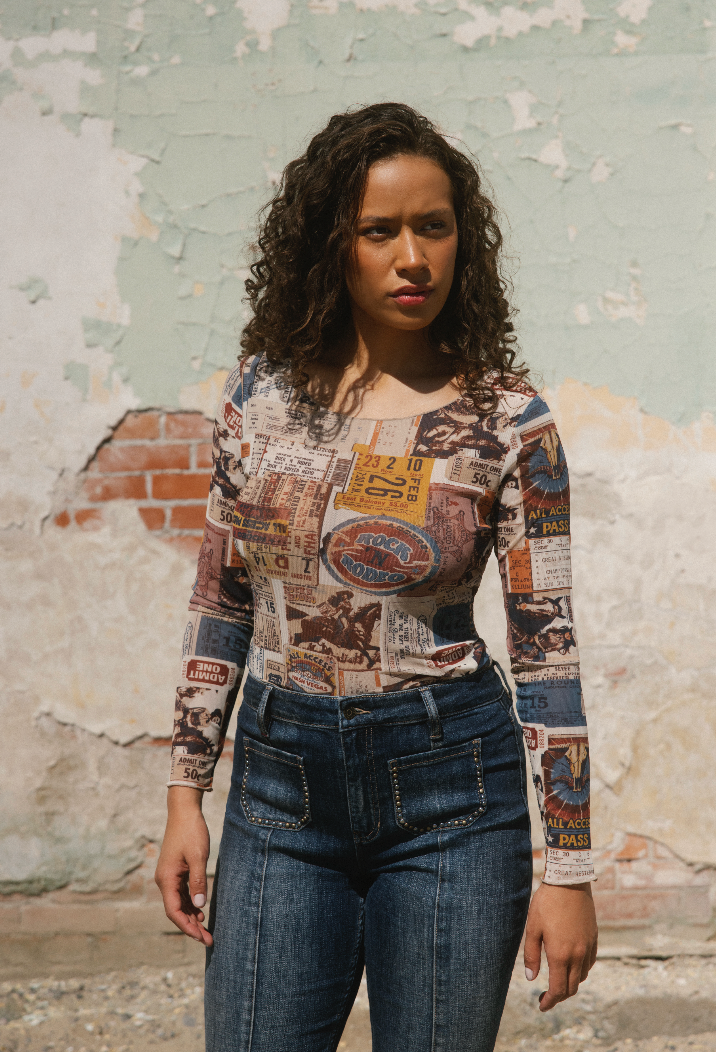 Rodeo Ticket Long Sleeve Mesh Shirt