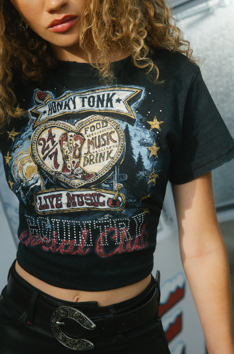 Honky Tonk Country Short Sleeve Graphic Tee