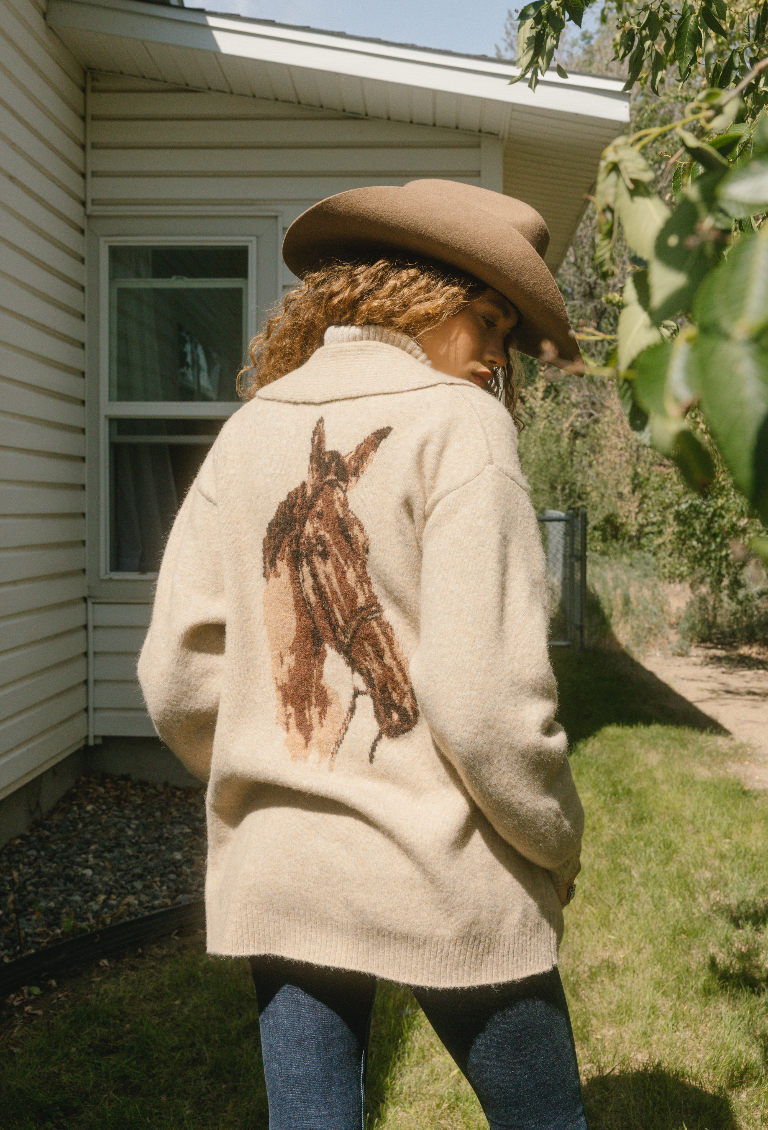 Spartan Horse Cardigan Sweater