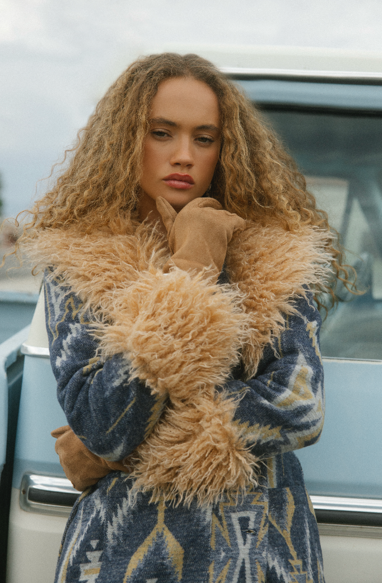 Maxey Fur Trim Long Jacket
