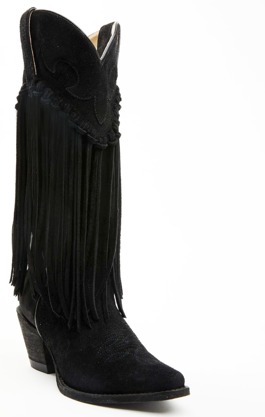 Sterling Fringe Tall Western Boots - Snip Toe