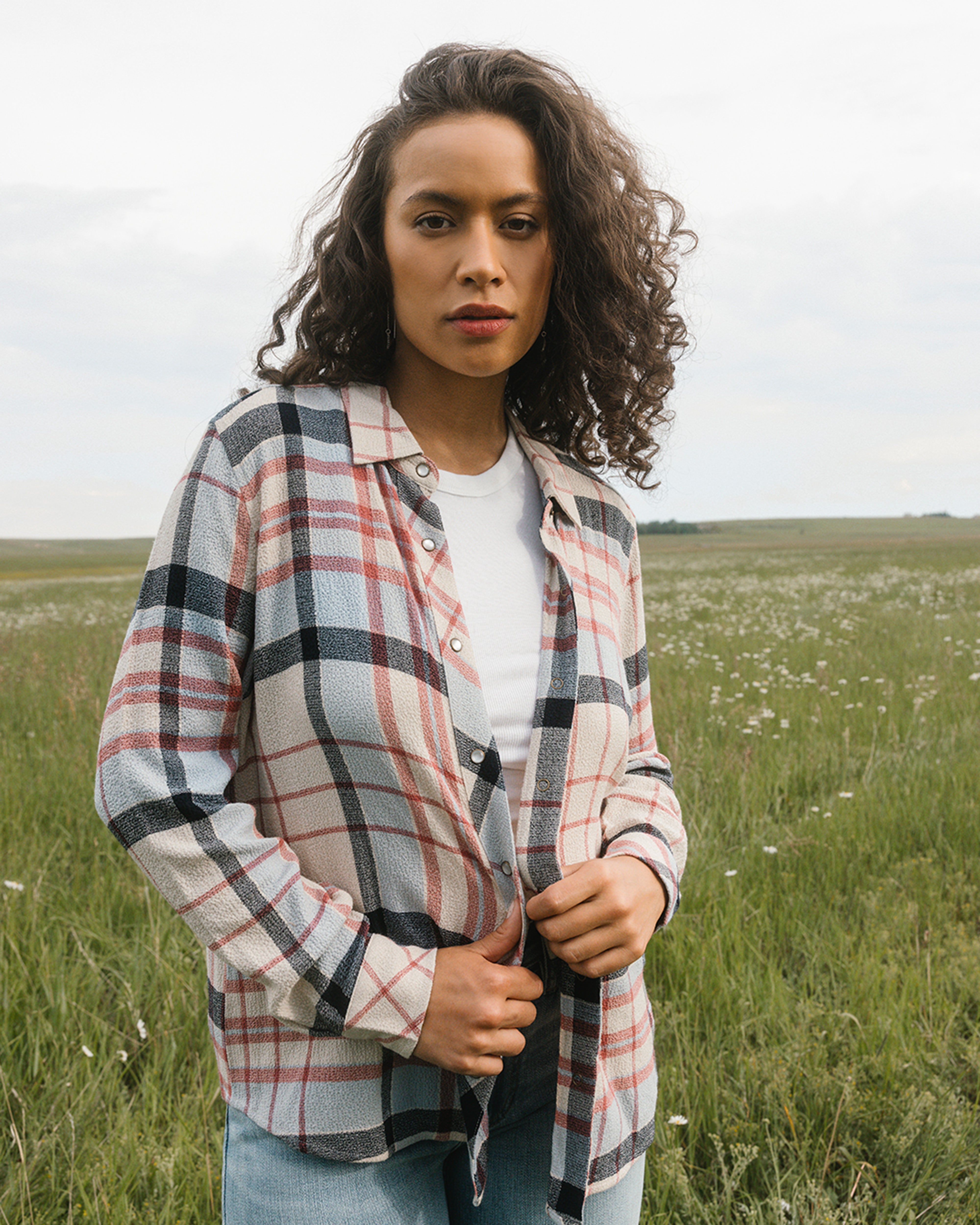 Lyle Plaid Print Long Sleeve Snap Western Shirt