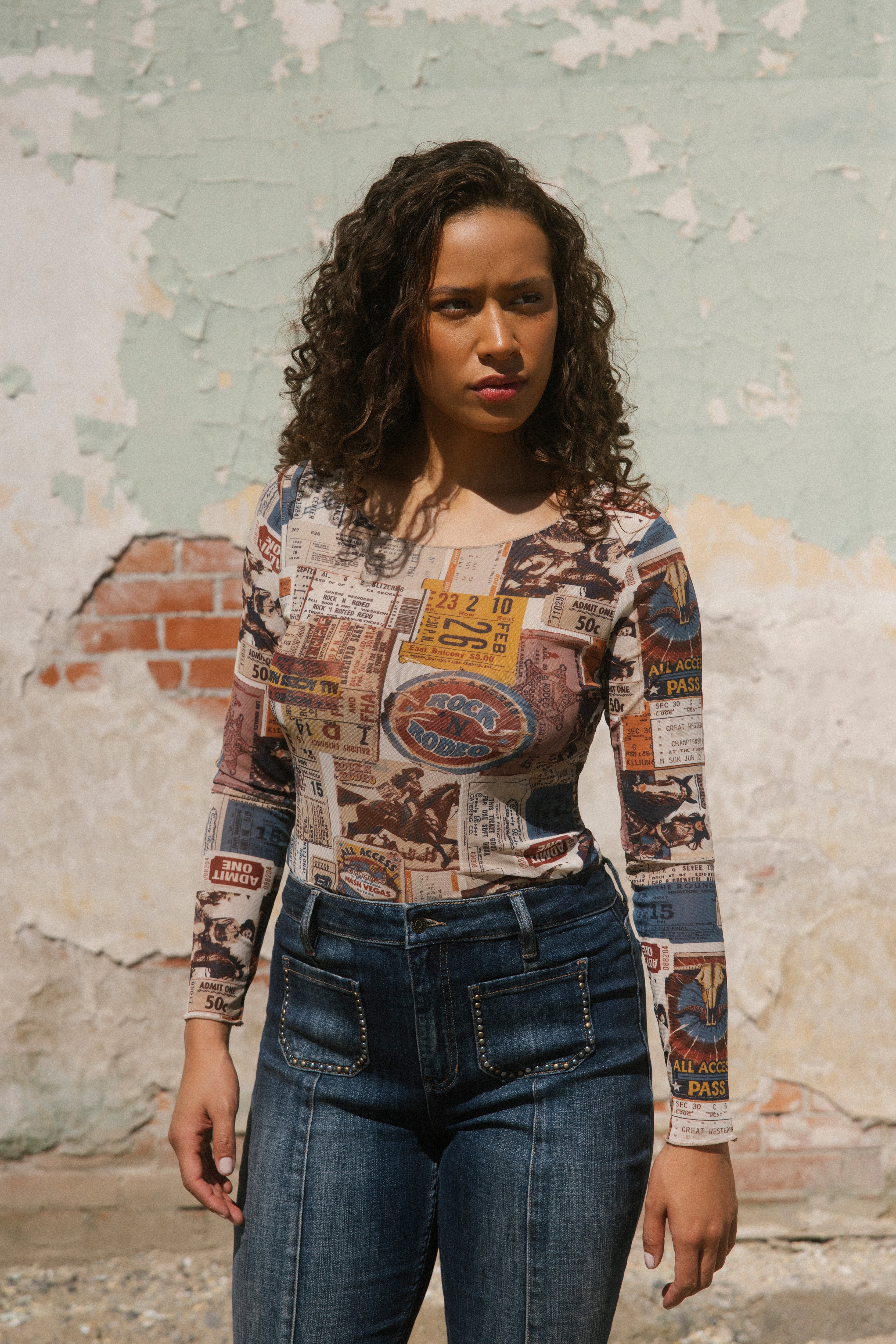 Rodeo Ticket Long Sleeve Mesh Shirt