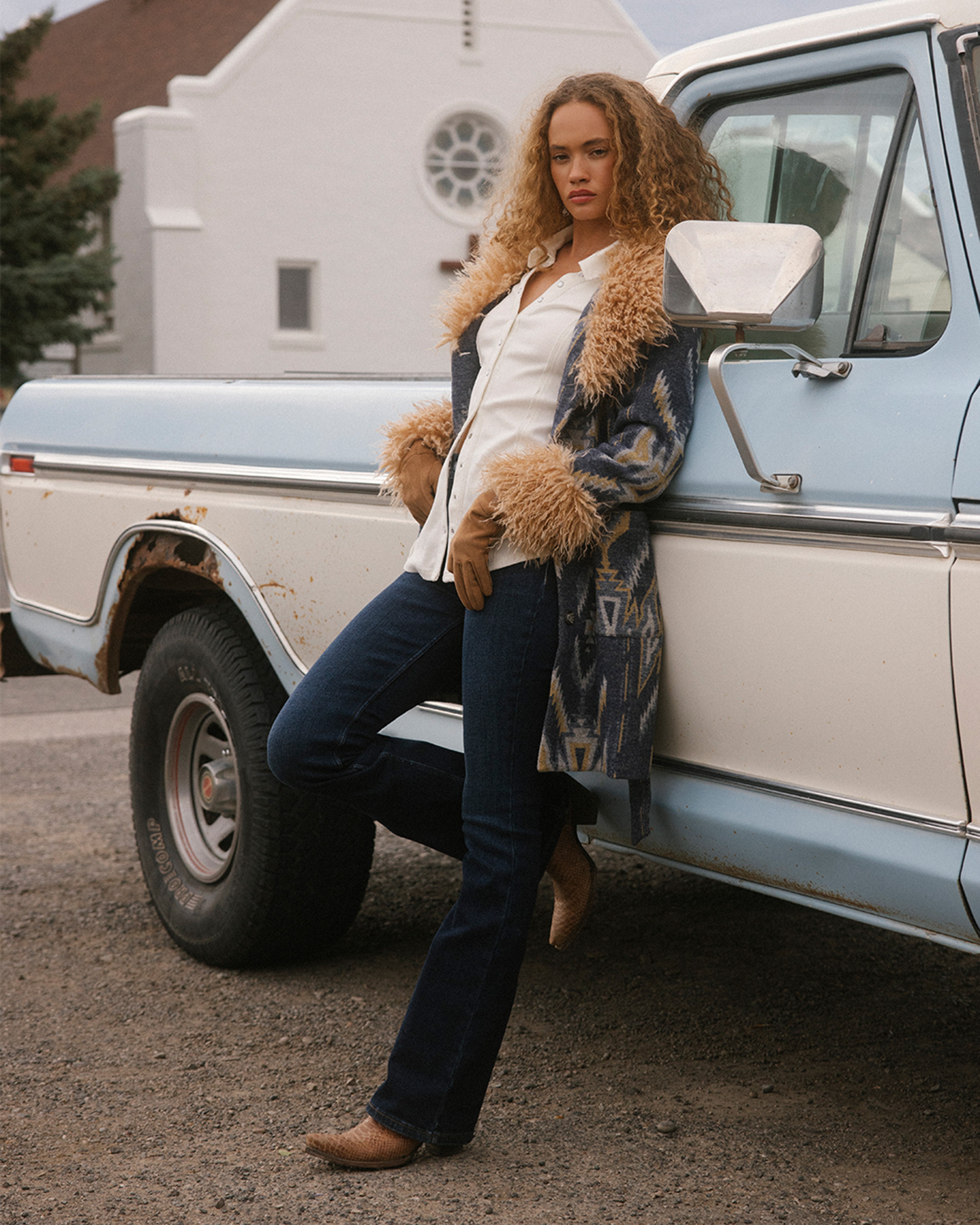 Maxey Fur Trim Long Jacket