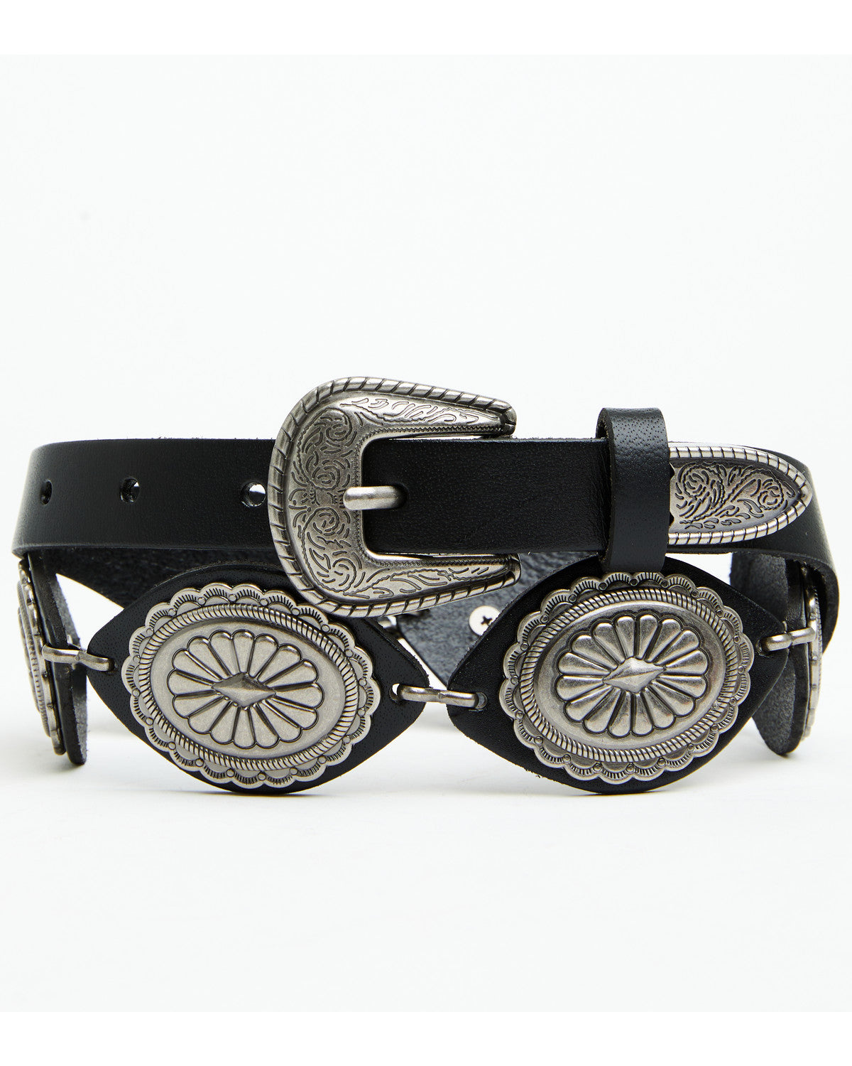 Almonte Leather Concho Medallion Chain Belt